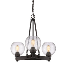 Golden 4855-3 RBZ-SD - Golden Lighting Galveston 3-light Chandelier in Rubbed Bronze